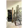 Image 2 : LOT OF ASSORTED ITEMS INCLUDING; BED FRAME, 2 TIER ENTERTAINMENT STAND & GARDEN STAKES
