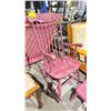 Image 2 : PURPLE WOODEN ROCKING CHAIR WITH MATCHING FOOTSTOOL