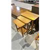 Image 1 : SET OF 3 WOODEN SIDE TABLES