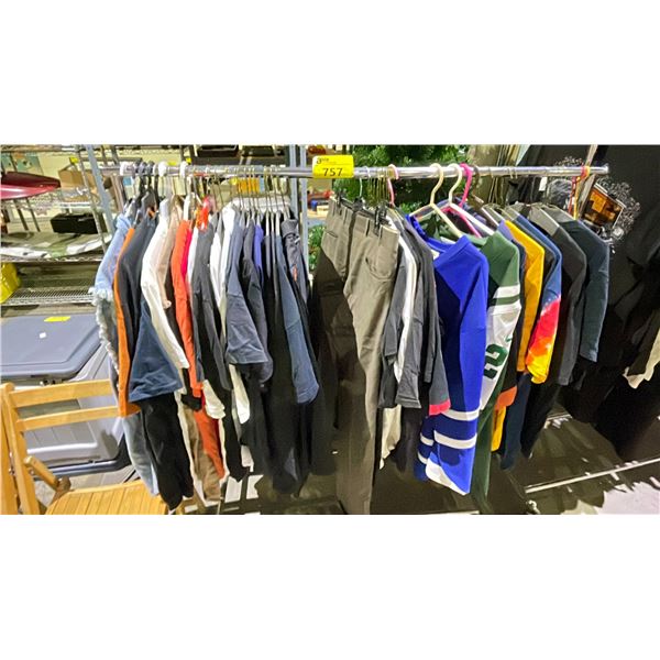 RACK OF ASSORTED CLOTHING (RACK NOT INCLUDED)