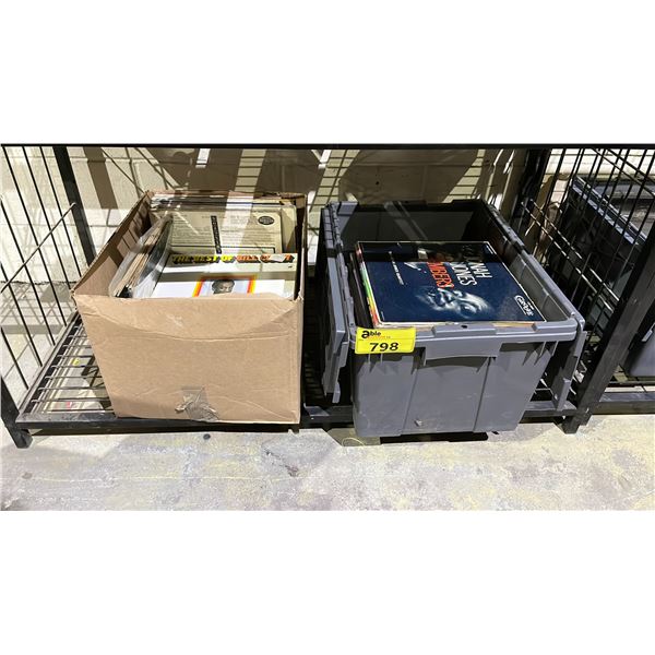 2 BINS OF ASSORTED VINYL RECORDS