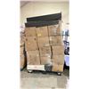 Image 1 : PALLET OF ASSORTED ESTATE ITEMS INCLUDING; CLOTHING, DVD STANDS & MORE