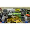 Image 2 : SHELF OF ASSORTED ITEMS INCLUDING; EXTENSION CORD, FOLDING STEP STOOL & BLACK & DECKER ELECTRIC