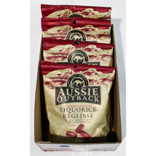4PKS AUSSIE OUTBACK RASPBERRY LIQUORICE 200G EA