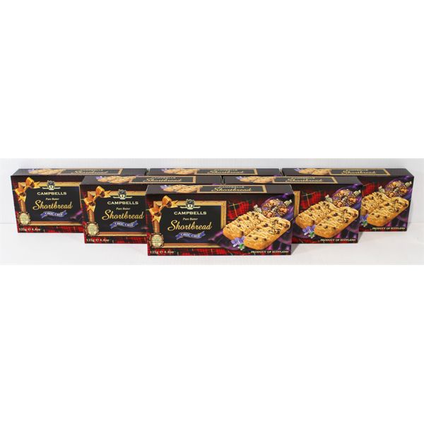 6 BXS X 125G CAMPBELLS PURE BUTTER SHORTBREAD CHOC CHIP COOKIES