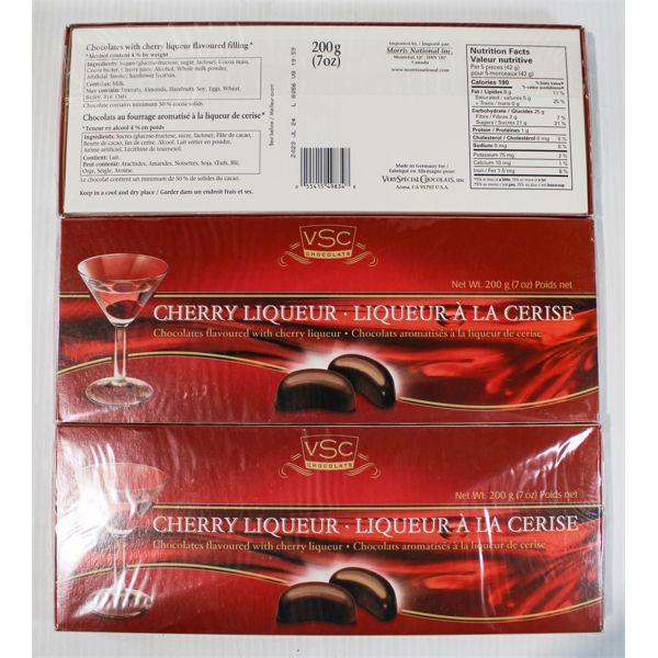 3 X 200G VSC CHERRY LIQUEUR CHOCOLATES