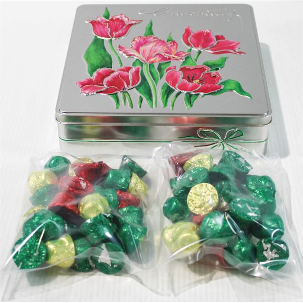 1LB MILK CHOCOLATE BELLS W/ GIFT TIN