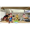 Image 2 : 2 SHELVES OF ASSORTED MODEL CARS, TOY CARS, TIN TOYS, MICKY MOUSE DOLL AND MORE