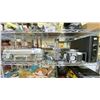 Image 1 : SHELF LOT OF ASSORTED ITEMS INCLUDING APC XS 1500, SODA STEAM MACHINE AND BOTTLES, WOODEN MASK AND