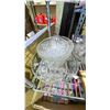Image 2 : SHELF LOT OF ASSORTED ITEMS INCLUDING; SERVING DISHES, GLASS TEA CUPS, STAMPS, MUGS AND MORE