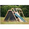 Image 1 : *NEW IN BOX* PLUM RESIDENTIAL WOOD CLIMBING PYRAMID PLAYSET WITH SWING *CART NOT INCLUDED*