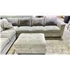 Image 2 : GREY FABRIC SECTIONAL SOFA WITH STORAGE OTTOMAN
