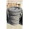 Image 1 : SET OF 4 UNIROYAL TIGER PAW ICE AND SNOW3 205/60R16 92T TIRES ON FOUR BOLT METAL RIMS