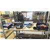 Image 1 : SHELF LOT OF ASSORTED ITEMS INCLUDING; RADIAL CHAIN BY SCC, DREMEL, BLACK AND DECKER DRILL AND MORE