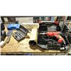 Image 2 : SHELF LOT OF ASSORTED ITEMS INCLUDING; RADIAL CHAIN BY SCC, DREMEL, BLACK AND DECKER DRILL AND MORE