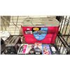 Image 2 : SHELF OF VIDEOS, COLEMAN COOLER, TOASTER AND MORE