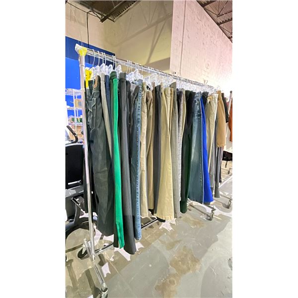RACK OF ASSORTED BOTTOMS INCLUDING; JEANS, SHORTS DRESS PANTS AND MORE *RACK NOT INCLUDED*