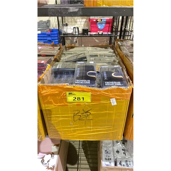 BOX LOT OF TECHFOLIO WALLET PHONE CASES