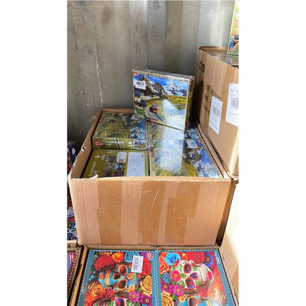 BOX OF 1000 PIECE PUZZLES