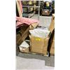 Image 1 : PALLET OF ASSORTED ITEMS INCLUDING; CABINET HANDLES, PILLOWS, CLOTHING AND MORE