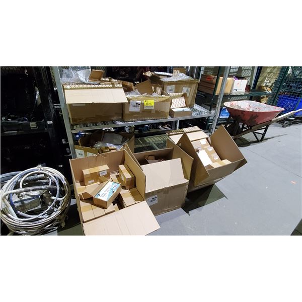 RACK OF ASSORTED ITEMS INCLUDING; WOOL POLISHING WHEEL PADS, CENTER DRILL BIT SETS, METRIC