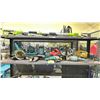 Image 1 : SHELF OF ASSORTED TOOLS INCLUDING; CIRCULAR SAW, ANGLE GRINDERS, JIGSAW & MORE