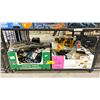 Image 1 : SHELF OF ASSORTED ITEMS INCLUDING; TRAFFIC VEST, TILE CUTTER, CARPET STRETCHER & MORE