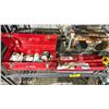 Image 2 : SHELF OF ASSORTED TOOLS INCLUDING; RIDGID JOBSITE SPEAKER, DEWALT DRILL & 2 TOOLBOXES
