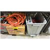 Image 2 : SHELF OF ASSORTED ITEMS INCLUDING; HEAVY DUTY EXTENSION CORD, DVD'S, TOOLS & MORE