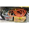 Image 3 : SHELF OF ASSORTED ITEMS INCLUDING; HEAVY DUTY EXTENSION CORD, DVD'S, TOOLS & MORE