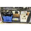 Image 1 : SHELF OF ASSORTED ITEMS INCLUDING; COMPUTER PARTS, AIR PURIFIER, TFAL ACTIFRY ORIGINAL & MORE