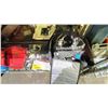 Image 2 : SHELF OF ASSORTED ITEMS INCLUDING; RC CAR, SPORTS EQUIPMENT, SKI GOGGLES & MORE