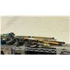 Image 2 : SHELF OF ASSORTED FISHING GEAR INCLUDING; RODS, RAIN JACKET, LIFE VEST & MORE