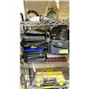 Image 2 : SHELF OF ASSORTED ITEMS INCLUDING; GRILL COVER, BINDERS, ASSORTED ORGANIZERS & MORE