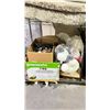 Image 2 : SHELF OF ASSORTED ITEMS INCLUDING; FAUX PLANTS, STUFFED BEARS, MIRROR, PHOTO FRAMES & MORE