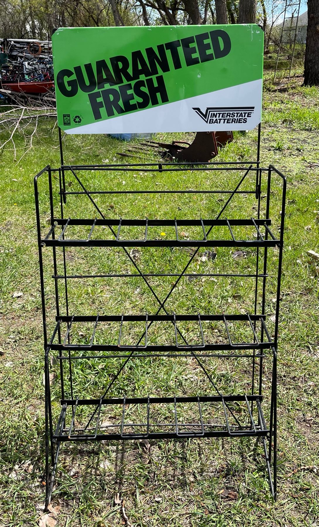 INTERSTATE BATTERIES METAL ADVERTISING AND STORAGE RACK