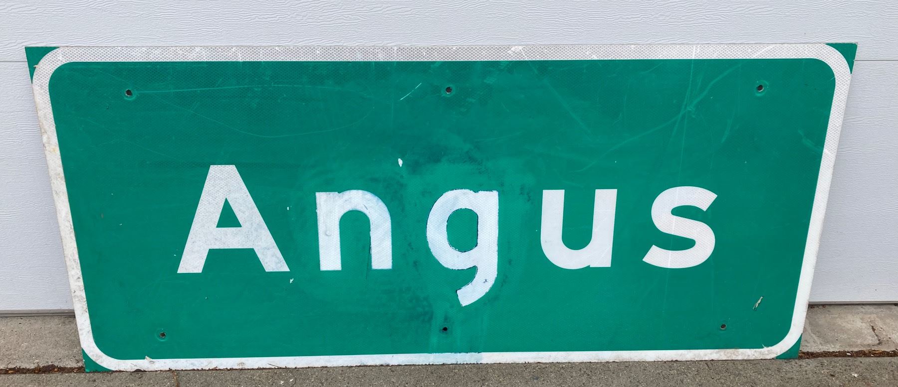 Angus Sign HUGE METAL ANGUS ROAD SIGN - 24-INCHES X 54-INCHES