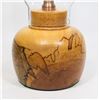 Image 2 : VINTAGE ONE OF A KIND WOOD BASE HURRICANE LAMP