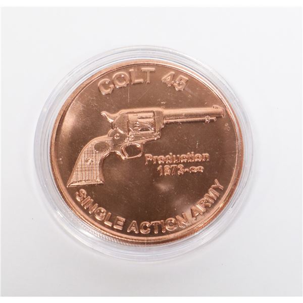 1-OZ FINE COPPER ROUND COLT 45 IN CAPSULE