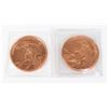 Image 1 : TWO 1-OZ FINE COPPER ROUND PROSPECTOR IN FLIPS