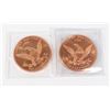Image 2 : TWO 1-OZ FINE COPPER ROUND PROSPECTOR IN FLIPS