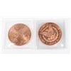 Image 2 : TWO 1-OZ FINE COPPER ROUND IN FLIPS ONE IS A
