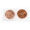 Image 1 : TWO 1-OZ FINE COPPER ROUND IN FLIPS ONE IS A
