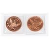 Image 2 : TWO 1-OZ FINE COPPER ROUND IN FLIPS ONE IS A