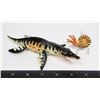 Image 1 : LIOPLEURODON FIGURE WITH AMMONITE FIGURE AND COIN