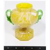 Image 2 : VINTAGE YELLOW GREEN HANDLED VASE