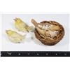 Image 2 : MOTHER AND BABIES CERAMIC BIRDS WITH NEST