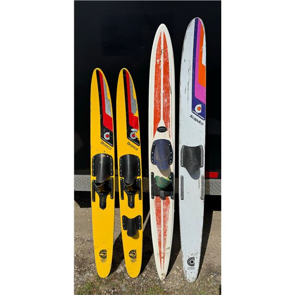 VINTAGE WATER SKIS, LOT