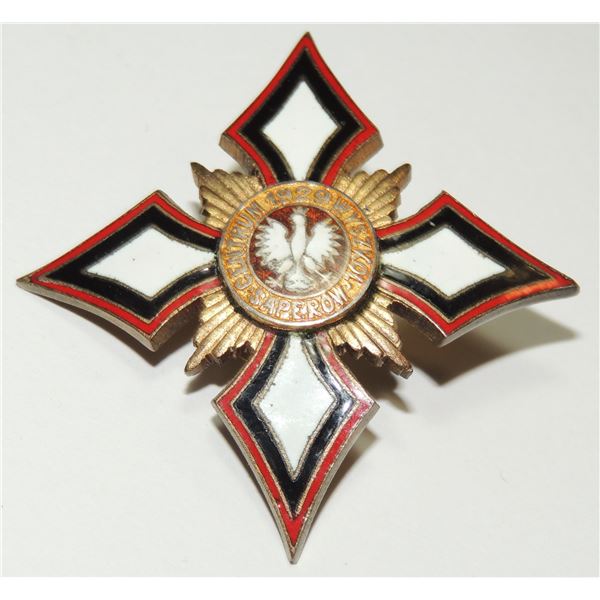 #14 POLAND 1929 SAPPER TRAINING BADGE MEDAL RARE