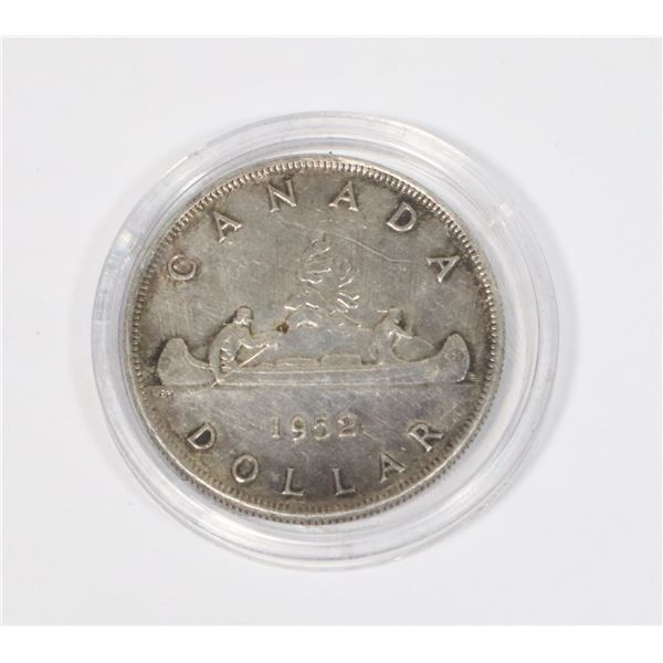 #37 1952 CANADIAN $1 DOLLAR SILVER VOYAGEUR COIN
